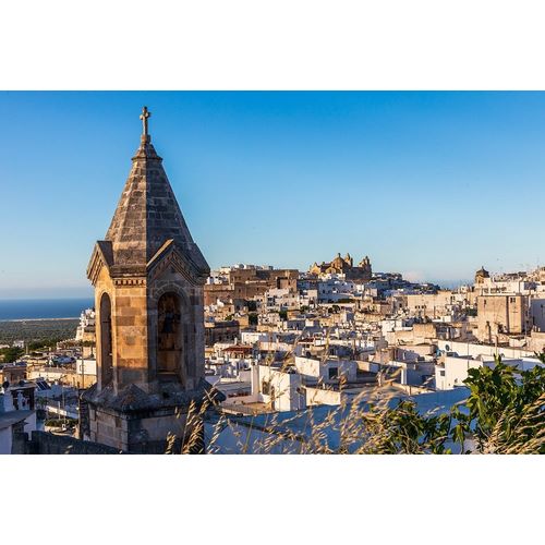Italy-Apulia-Province of Brindisi-Ostuni View over the town with unidentified church bell tower